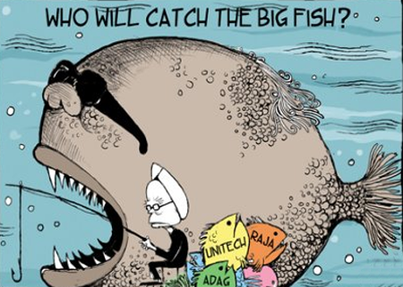 Get the Latest Political Cartoons and Comics about Who will catch the big fish manmohan singh cartoons